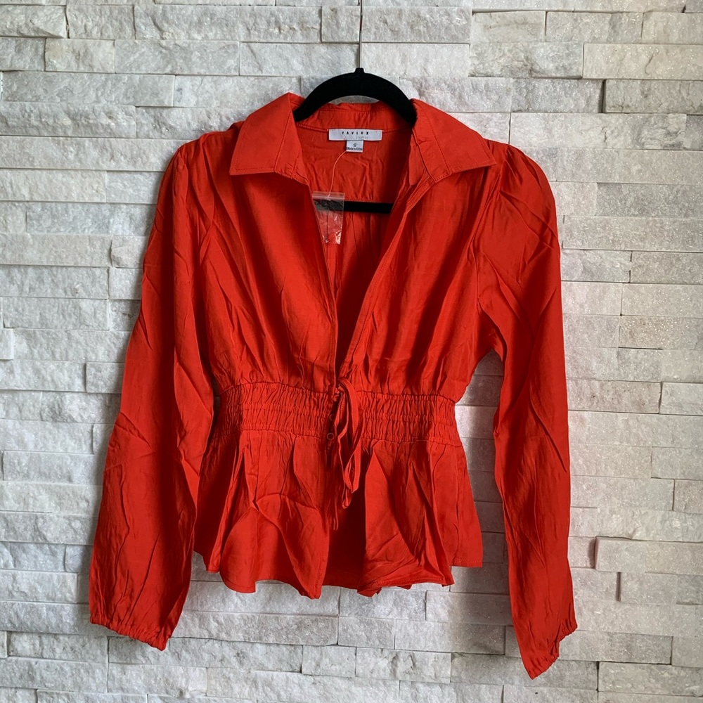 Deep V Cinched, Button, & Tie Waist